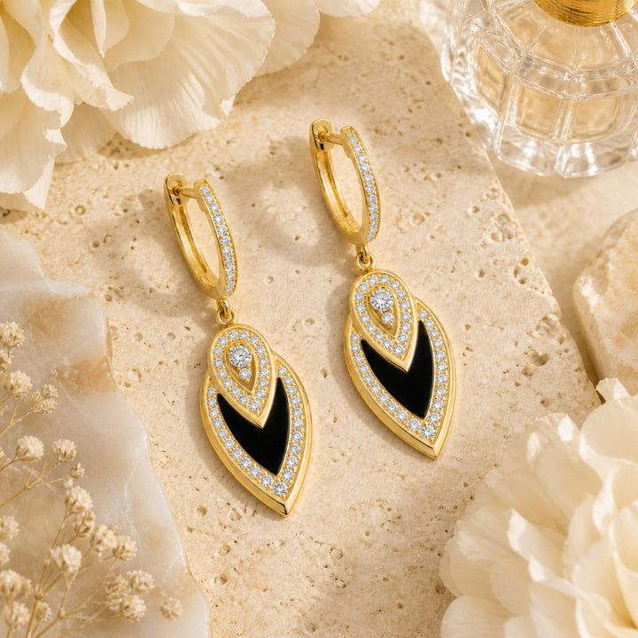 E1783 - 14K Yellow Gold Paperclip Drop Earrings