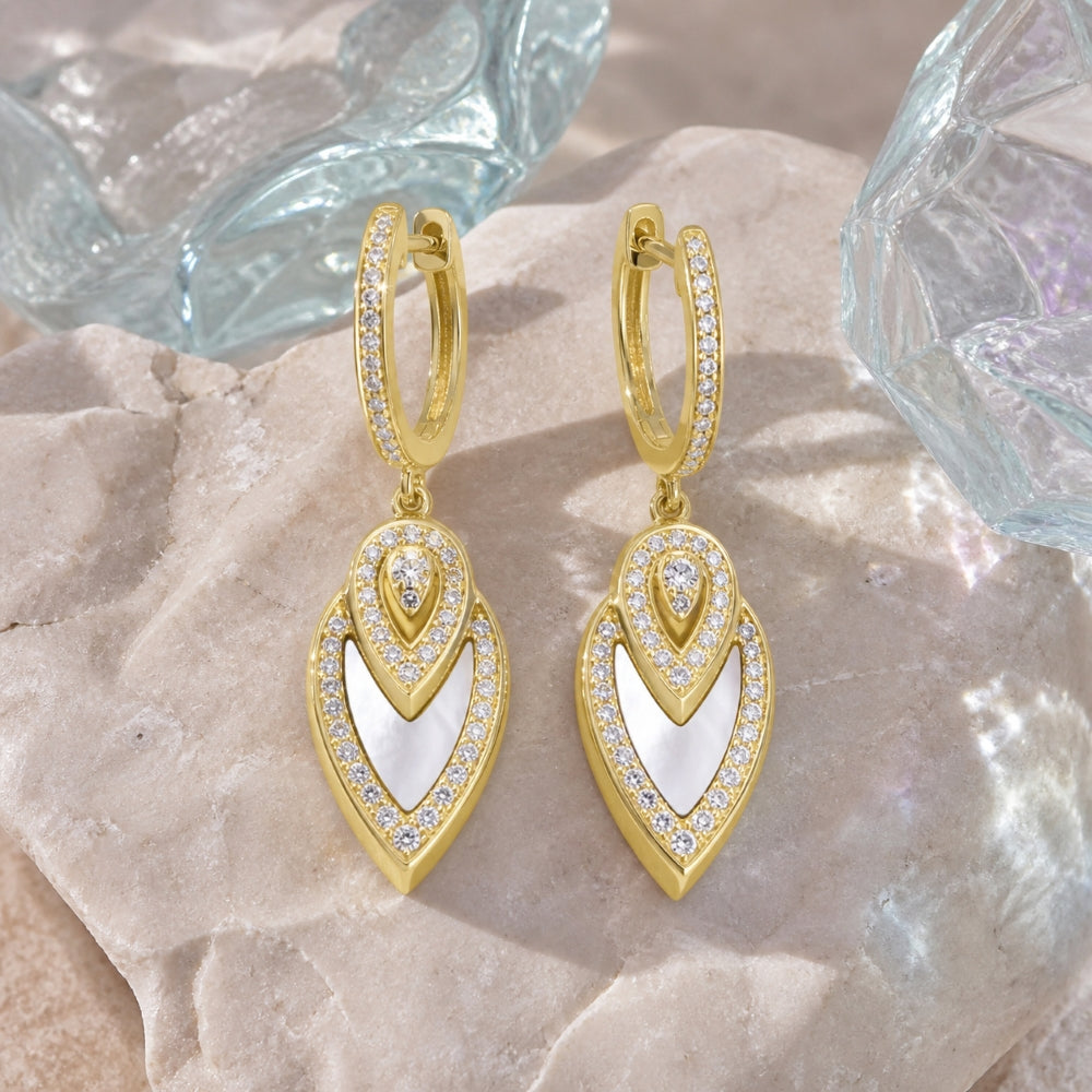 E1783 - 14K Yellow Gold Paperclip Drop Earrings