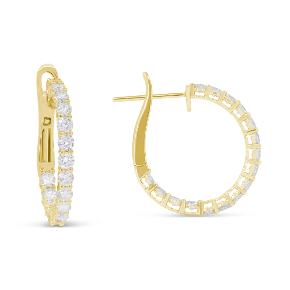 Beautiful Hand Crafted 14K Yellow Gold  Milano Collection Hoop Earrings With A Hoop Closure