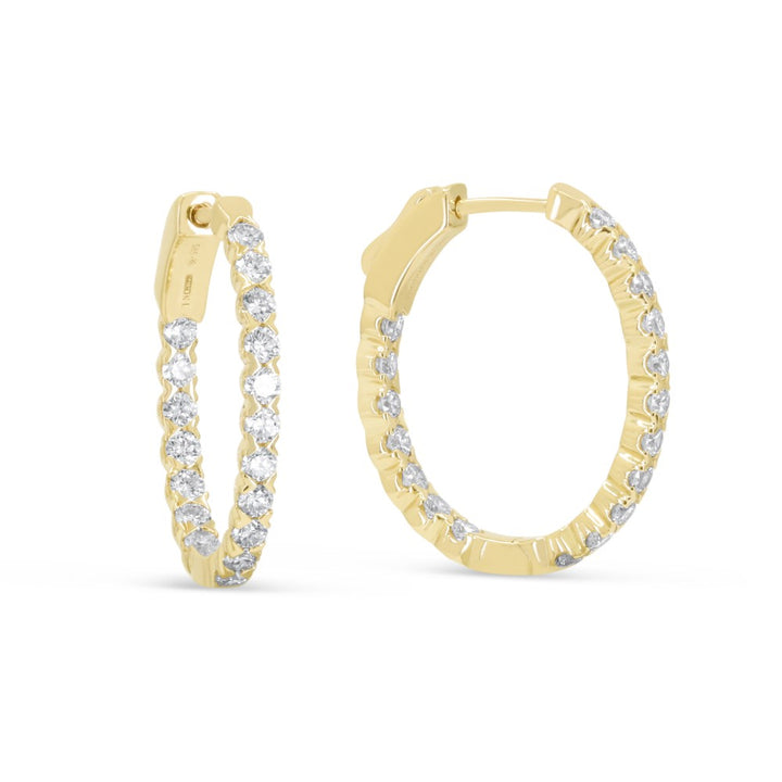 Beautiful Hand Crafted 14K Yellow Gold  Milano Collection Hoop Earrings With A Hoop Closure