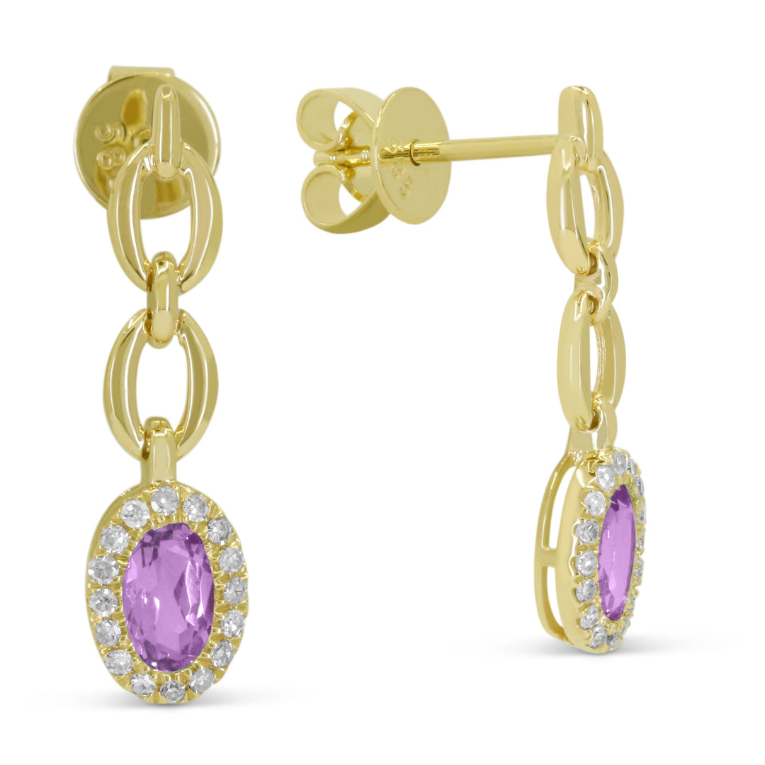 Madison L 14K Yellow Gold Amethyst Drop Earrings - style E1824AMY