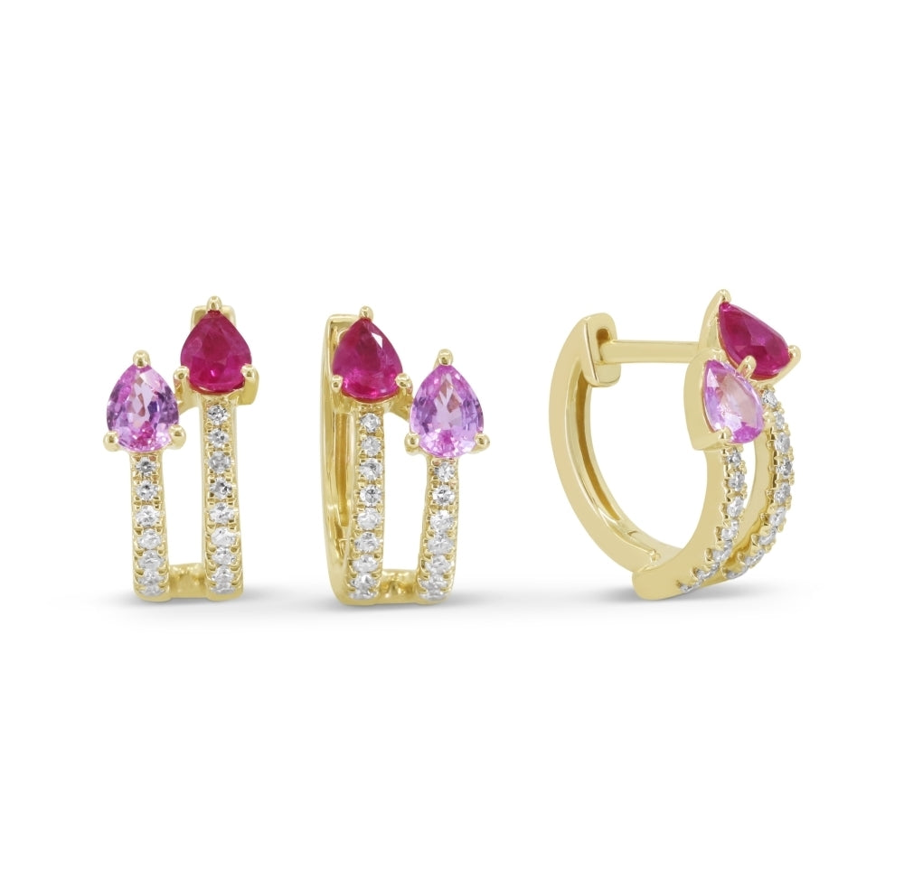 Madison L 14K White Gold Pink Sapphire Stud Earrings - style E1869RUPSW