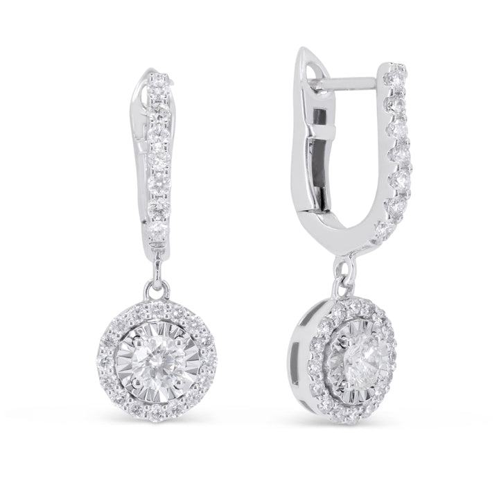 Madison L 14K White Gold Diamond Drop Earrings - style E1877W