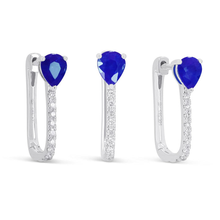 Beautiful Hand Crafted 14K White Gold  Sapphire And Diamond Arianna Collection