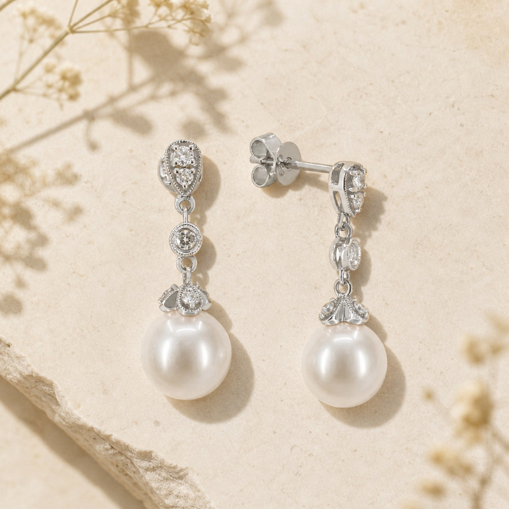 E1895 - 14K Gold Pearl Drop Earrings