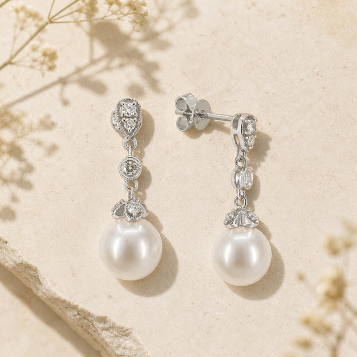 E1895 - 14K Gold Pearl Drop Earrings
