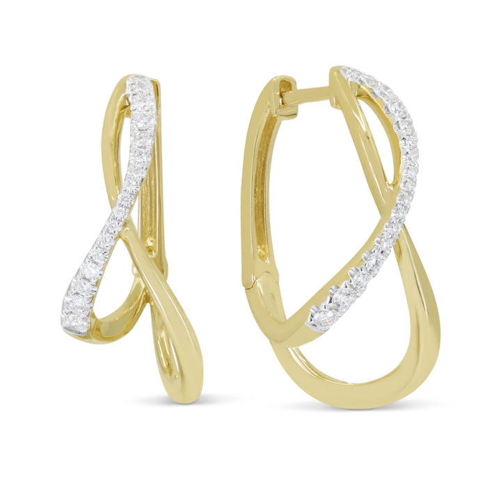 Madison L 14K Yellow Gold Diamond Drop Earrings - style E1897Y
