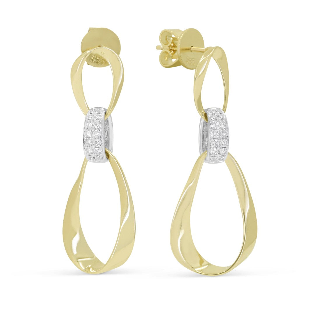 Beautiful Hand Crafted 14K Two Tone Gold White Diamond Milano Collection