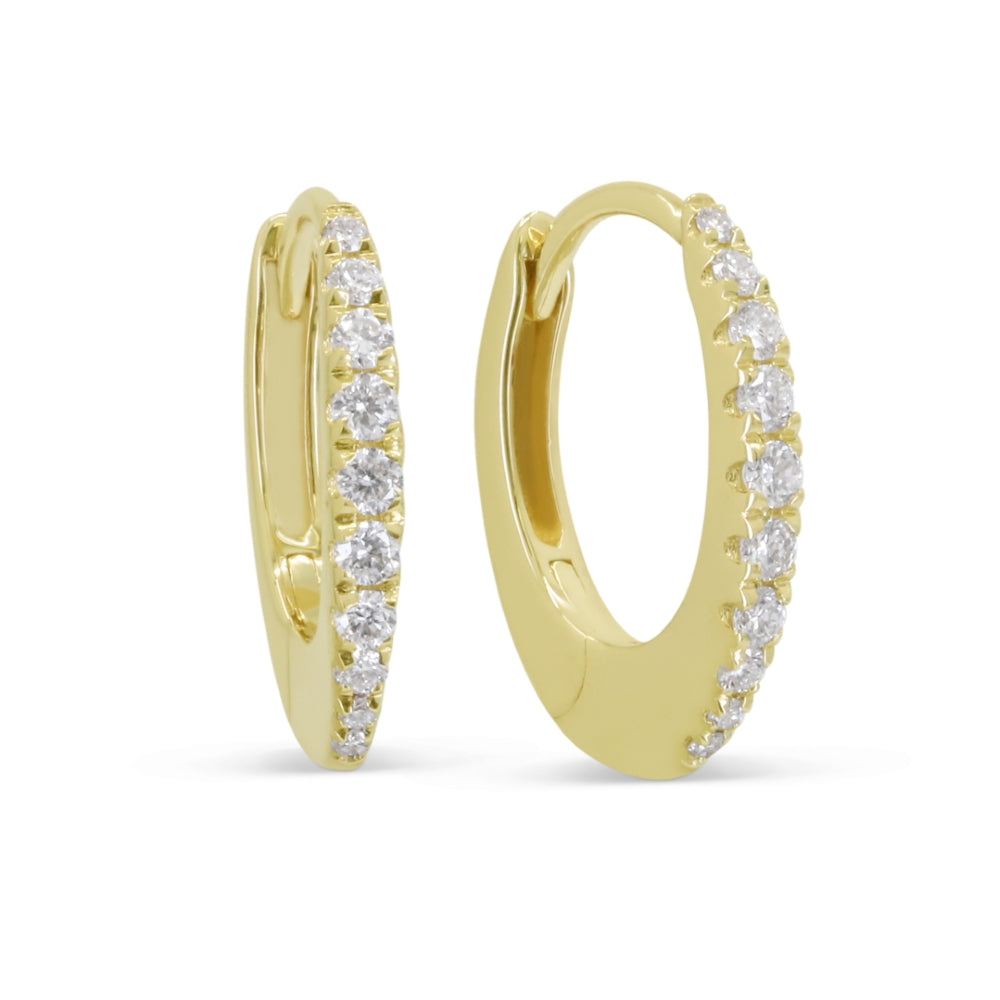 Madison L 14K Yellow Gold Diamond Hoop Earrings - style E1906Y-15MM