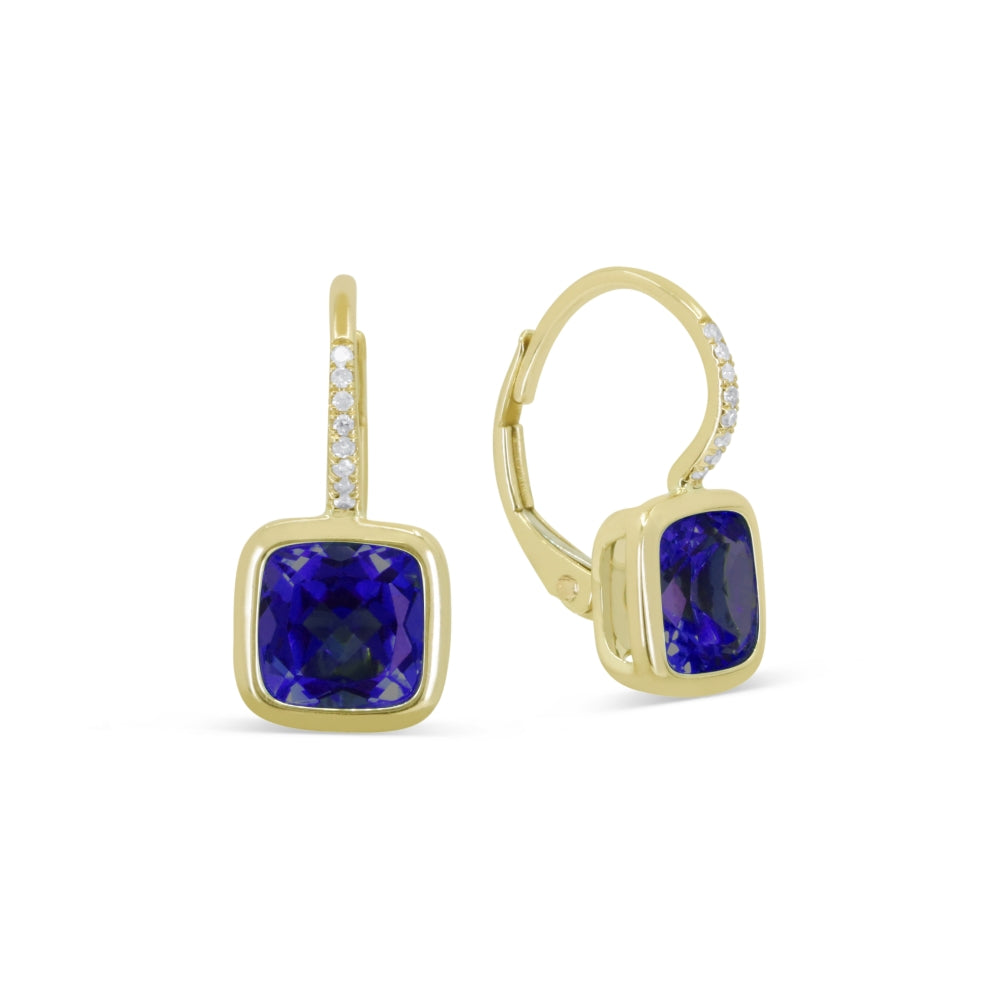 Madison L 14K Yellow Gold Created Sapphire Drop Earrings - style E1907BCY