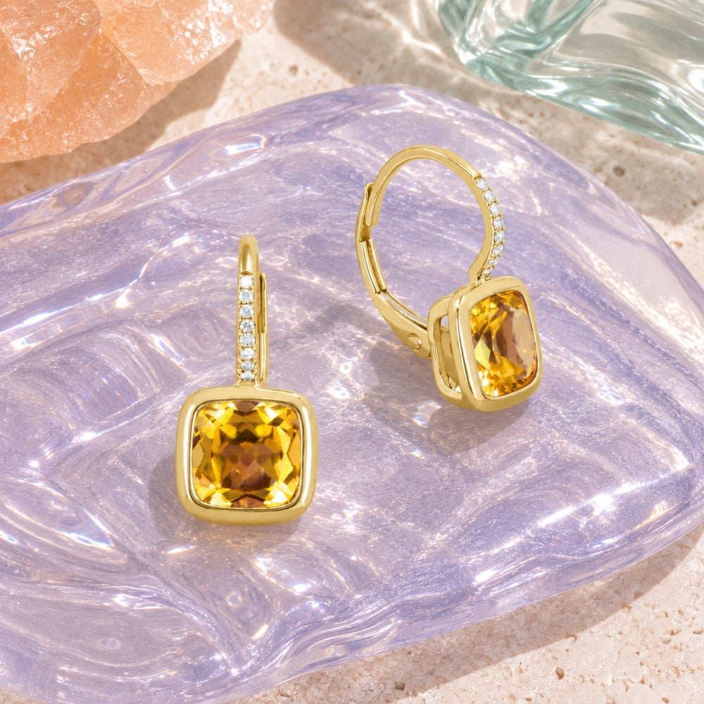Madison L 14K Yellow Gold Citrine Drop Earrings - style E1907CTY