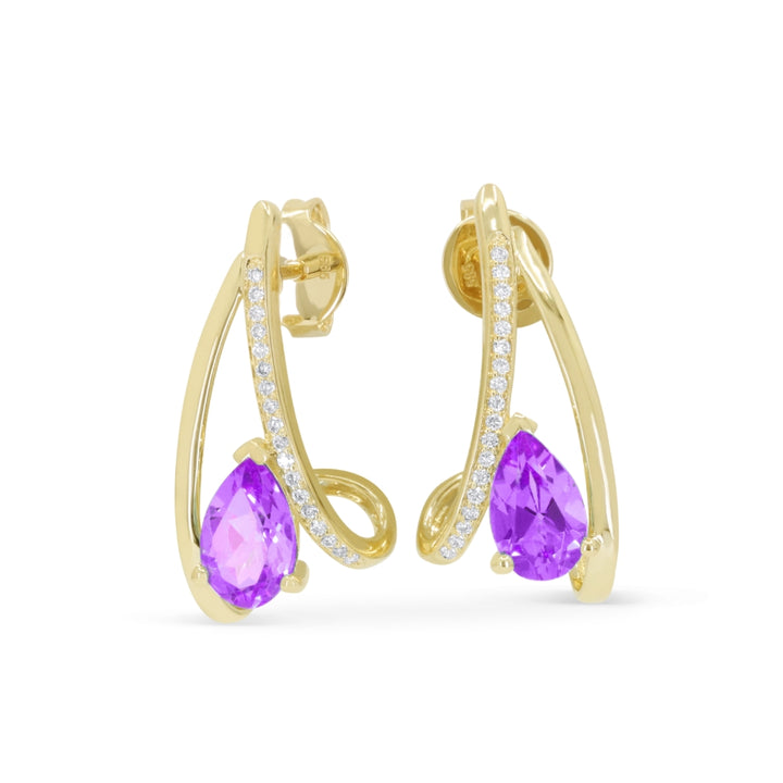 Madison L 14K Yellow Gold Amethyst Drop Earrings - style E1923AMY