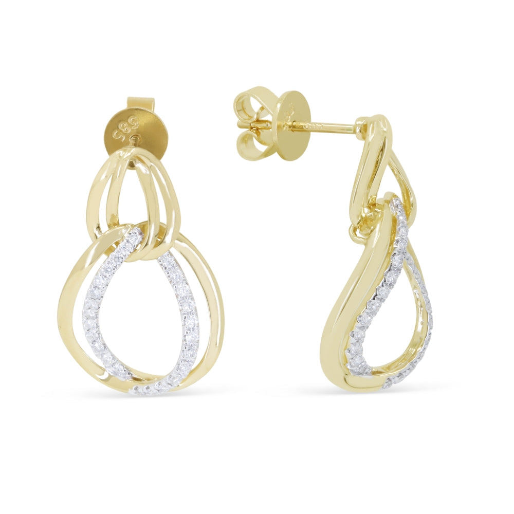 Beautiful Hand Crafted 14K Yellow Gold White Diamond Milano Collection