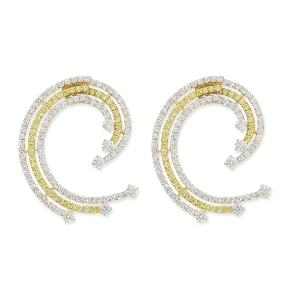 Madison L 14K Two Tone Gold Diamond Earrings - style E1941Y