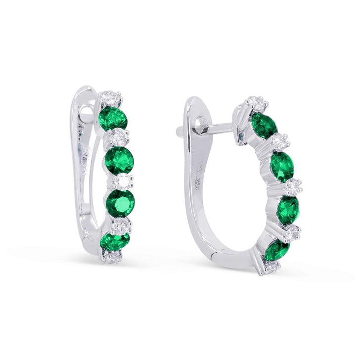 Madison L 14K White Gold Emerald Earrings - style E1942EMW