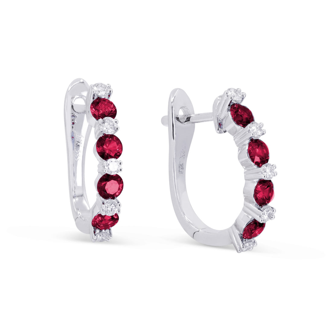 Madison L 14K White Gold Ruby Earrings - style E1942RUW