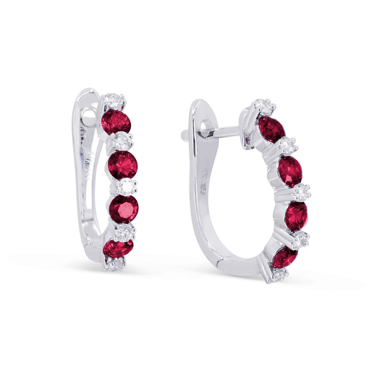Madison L 14K White Gold Ruby Earrings - style E1942RUW