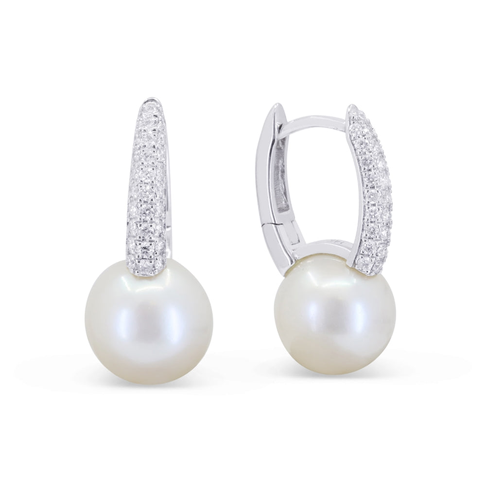 Madison L 14K White Gold Pearl Drop Earrings - style E1944PEW
