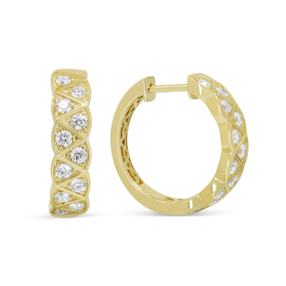Madison L 14K Yellow Gold Diamond Hoop Earrings - style E1949Y