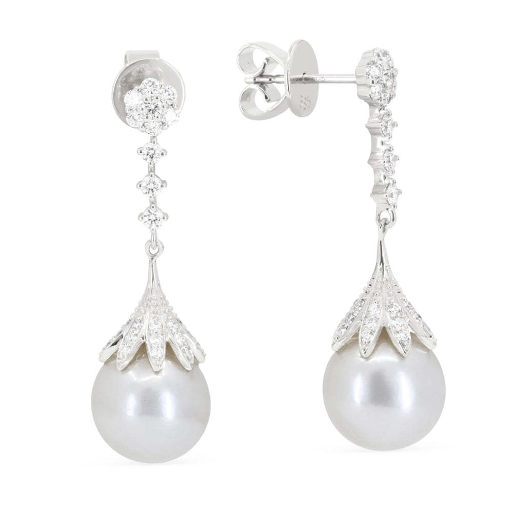Madison L 14K White Gold Pearl Drop Earrings - style E1950PEW
