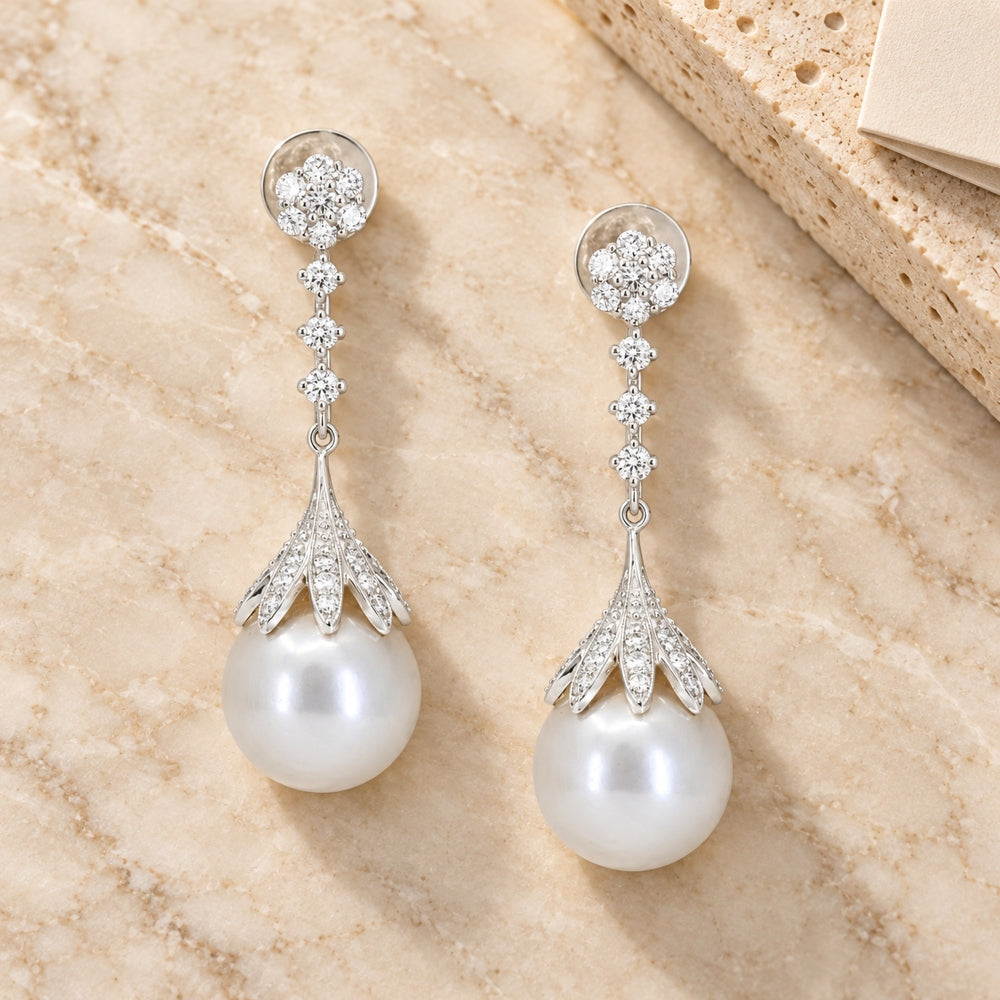 E1950 - 14K Gold Pearl Drop Earrings
