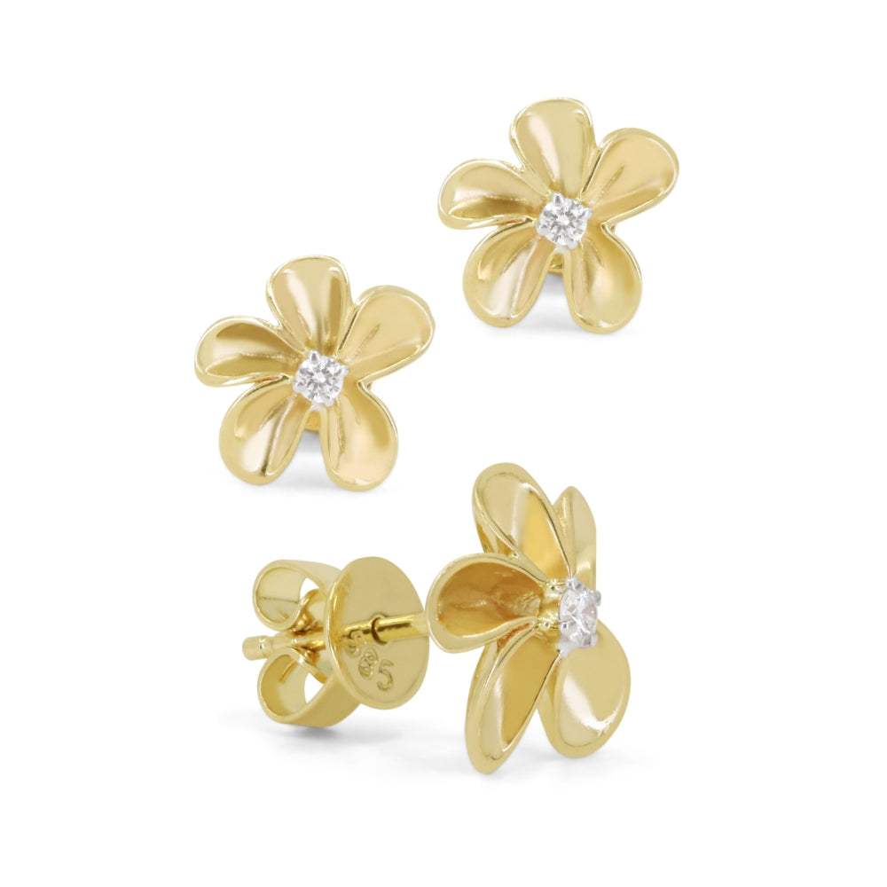 Madison L 14K Yellow Gold Diamond Stud Earrings - style E1952Y