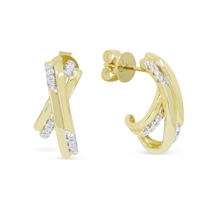 Madison L 14K Yellow Gold Diamond Stud Earrings - style E1953Y - view 2