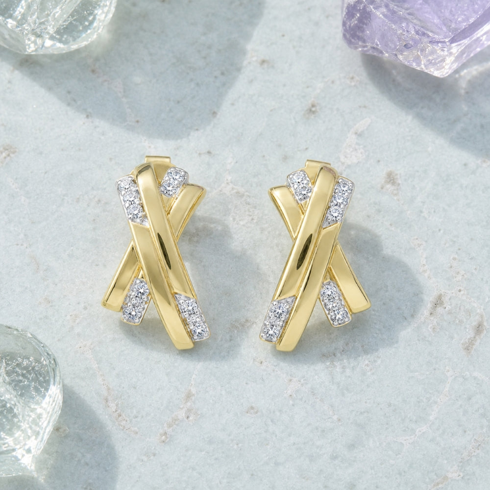 E1953 - 14K Yellow Gold Diamond Stud Earrings
