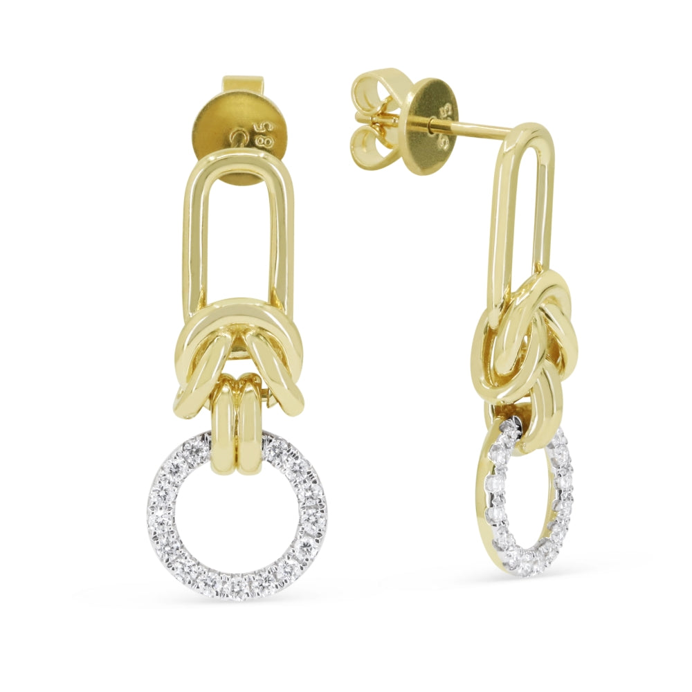 Madison L 14K Yellow Gold Diamond Drop Earrings - style E1954Y