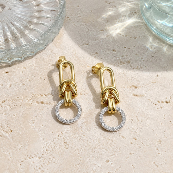 E1954 - 14K Yellow Gold Diamond Drop Earrings