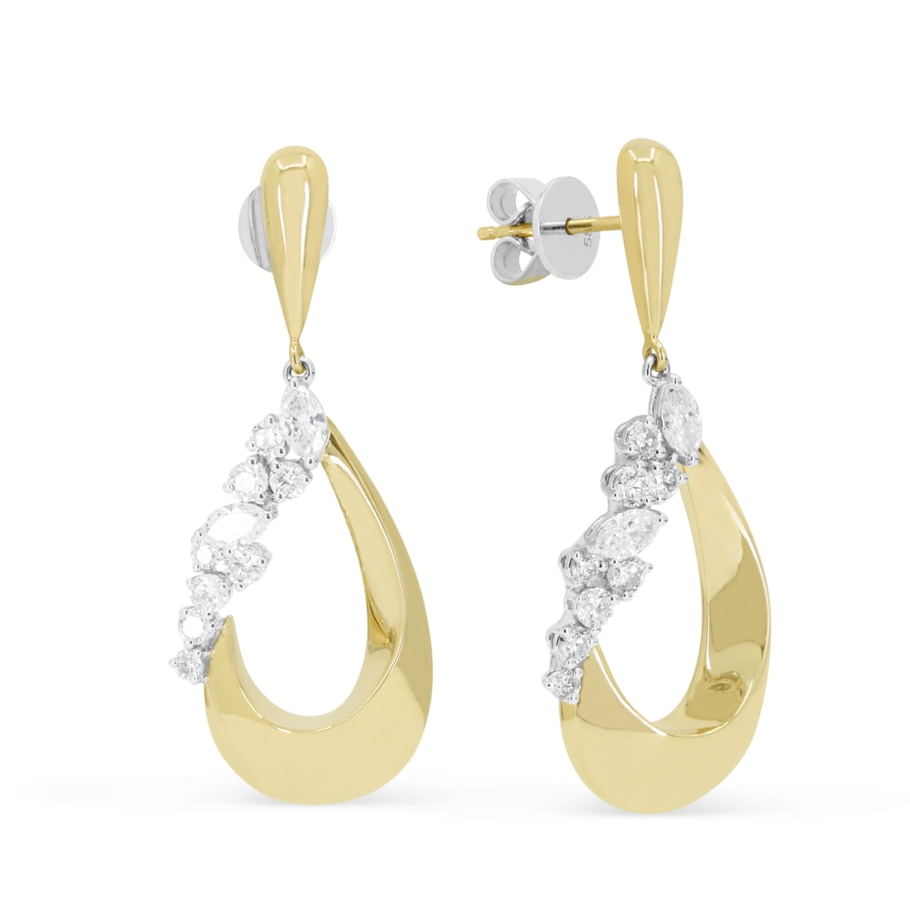 Madison L 14K Two Tone Gold Diamond Drop Earrings - style E1955WY