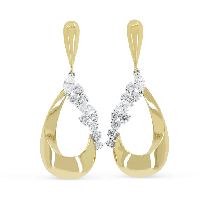 Madison L 14K Two Tone Gold Diamond Drop Earrings - style E1955WY - view 2