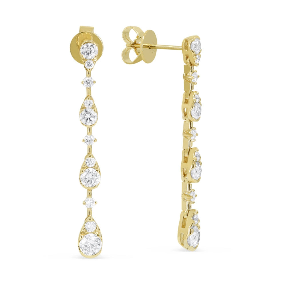 Madison L 14K Yellow Gold Diamond Drop Earrings - style E1956Y