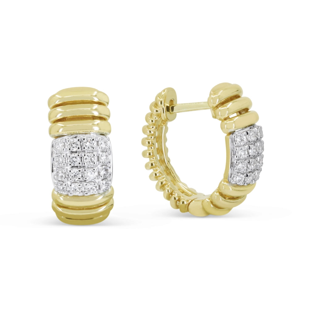 Madison L 14K Yellow Gold Diamond Hoop Earrings - style E1959Y