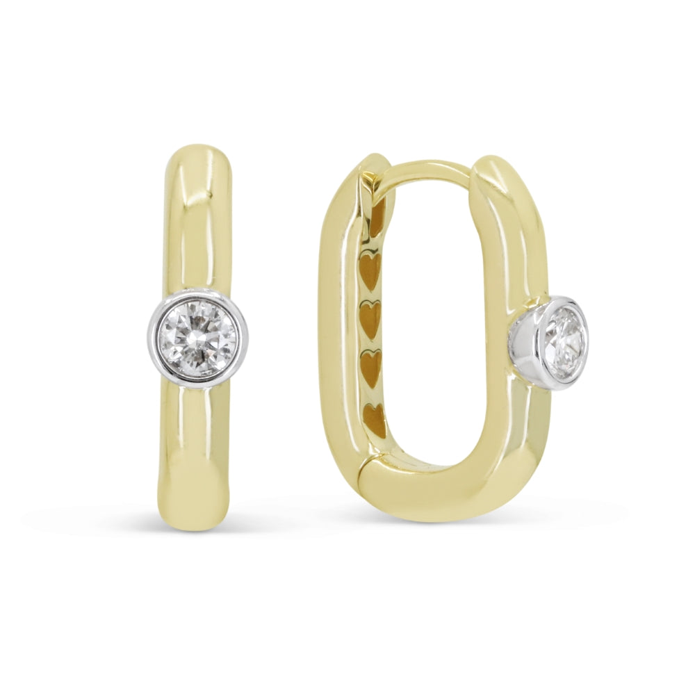 Madison L 14K Yellow Gold Diamond Hoop Earrings - style E1960Y