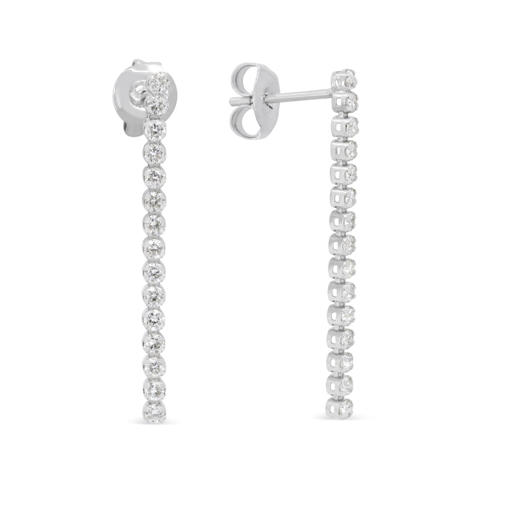 Madison L 14K White Gold Diamond Drop Earrings - style E1961W