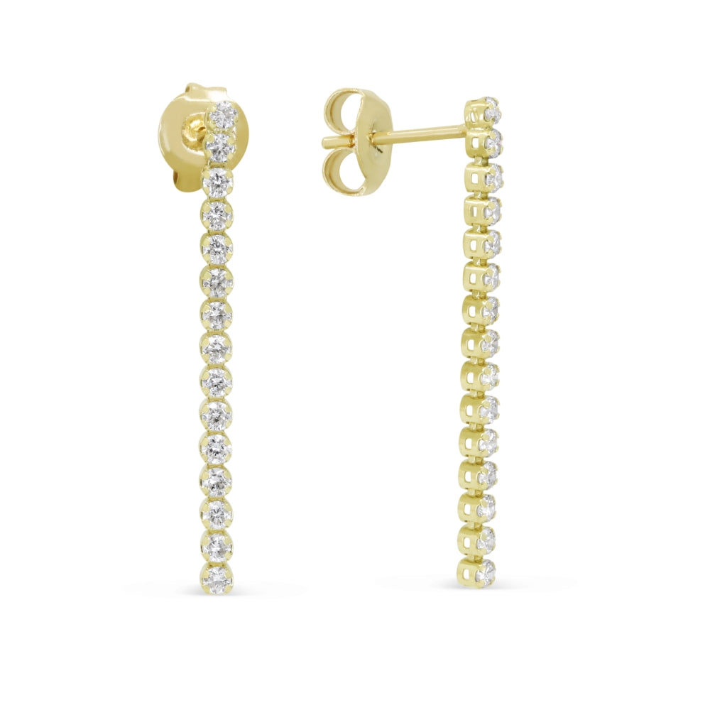 Madison L 14K Yellow Gold Diamond Drop Earrings - style E1961Y