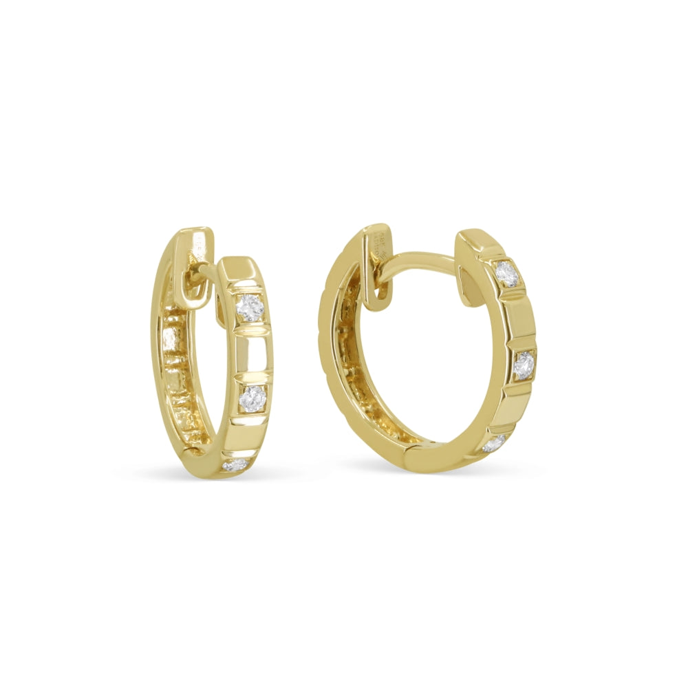 Madison L 14K Yellow Gold Diamond Hoop Earrings - style E1963Y