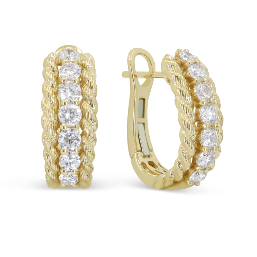 Madison L 14K Yellow Gold Diamond Hoop Earrings - style E1967Y