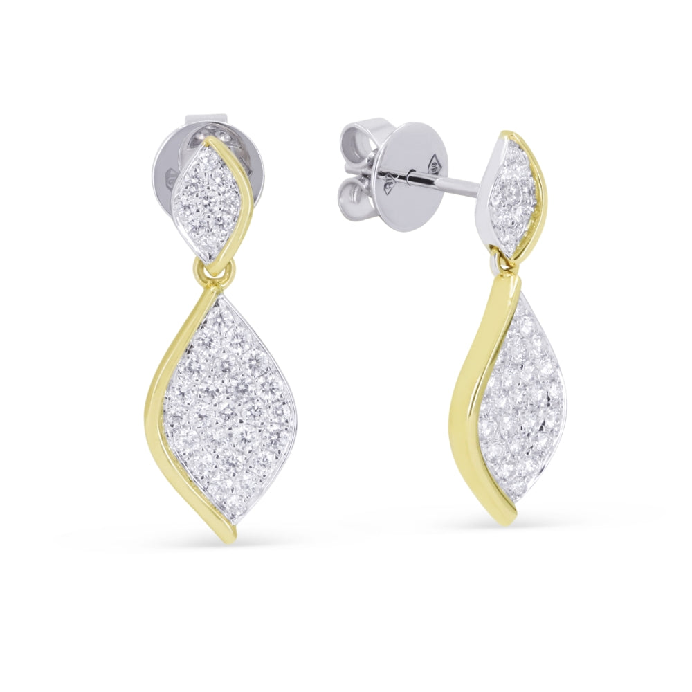 Madison L 18K Two Tone Gold Diamond Drop Earrings - style E1969WY