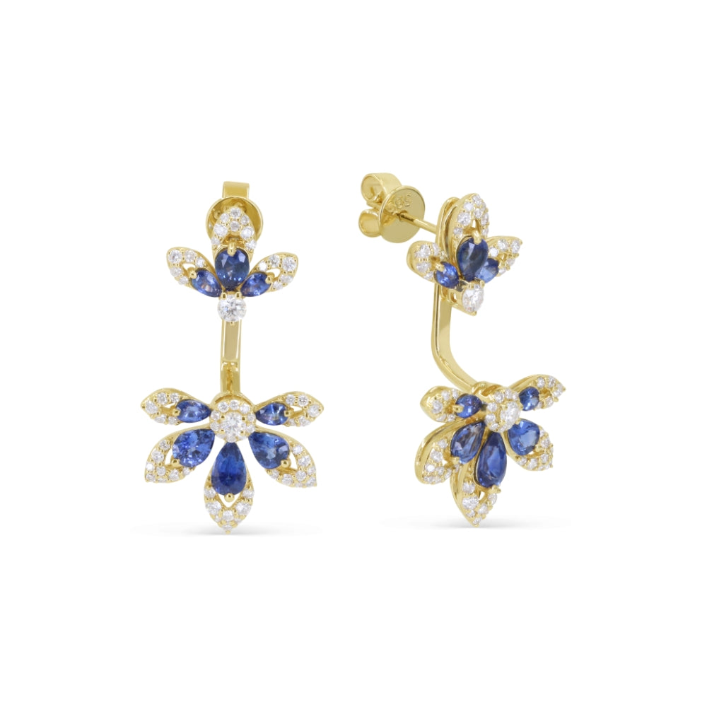 Madison L 14K Yellow Gold Sapphire Hoop Earrings - style E1970SAY