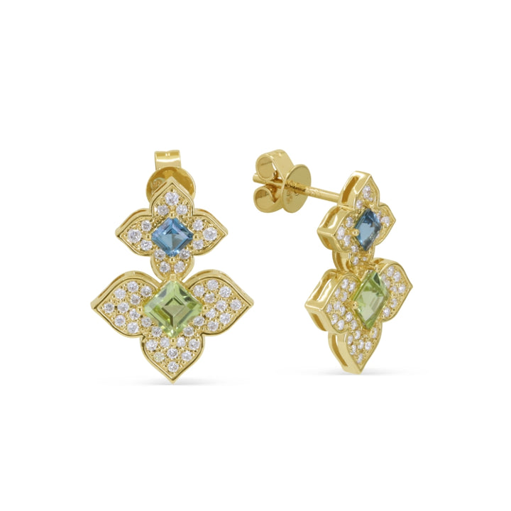Madison L 14K Yellow Gold Diamond Flower Drop Earrings - style E1971LBTPRY