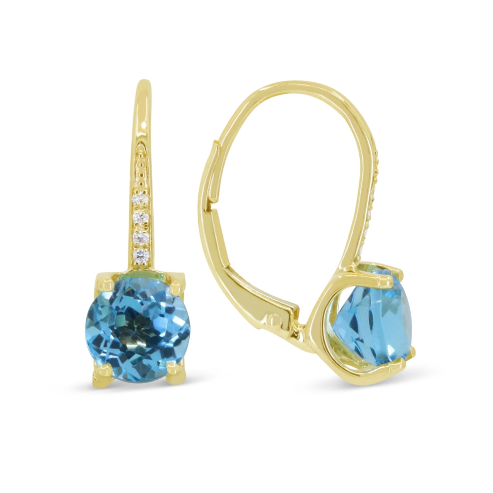 Madison L 14K Yellow Gold Swiss Blue Topaz Earrings - style E1974SWBTY