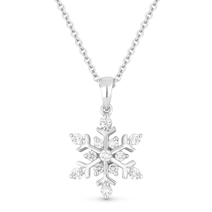 Beautiful Hand Crafted 14K White Gold White Diamond Milano Collection Pendant