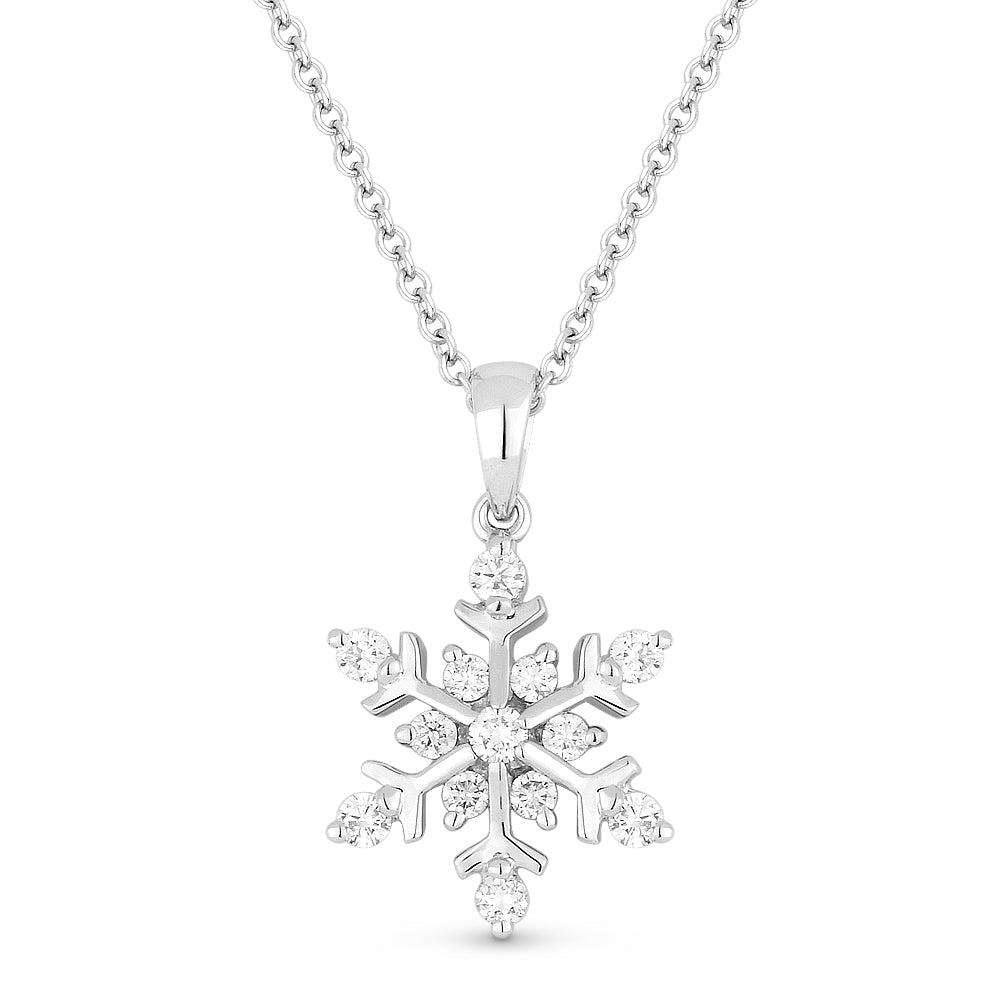 Beautiful Hand Crafted 14K White Gold White Diamond Milano Collection Pendant