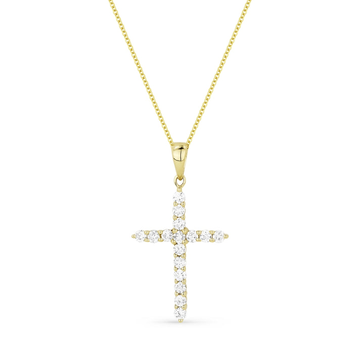 Beautiful Hand Crafted 14K Yellow Gold White Diamond Religious Collection Pendant