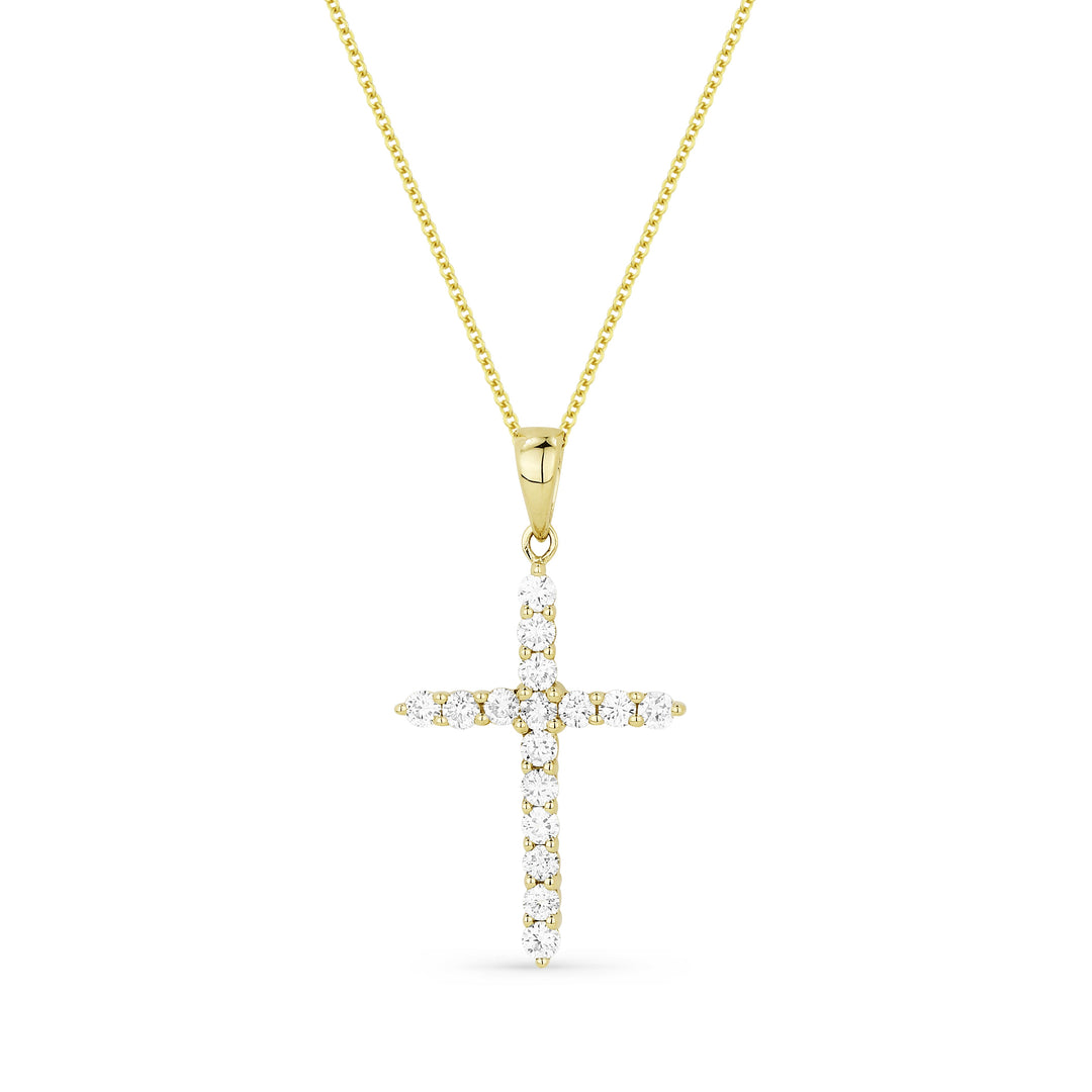 Beautiful Hand Crafted 14K Yellow Gold White Diamond Religious Collection Pendant