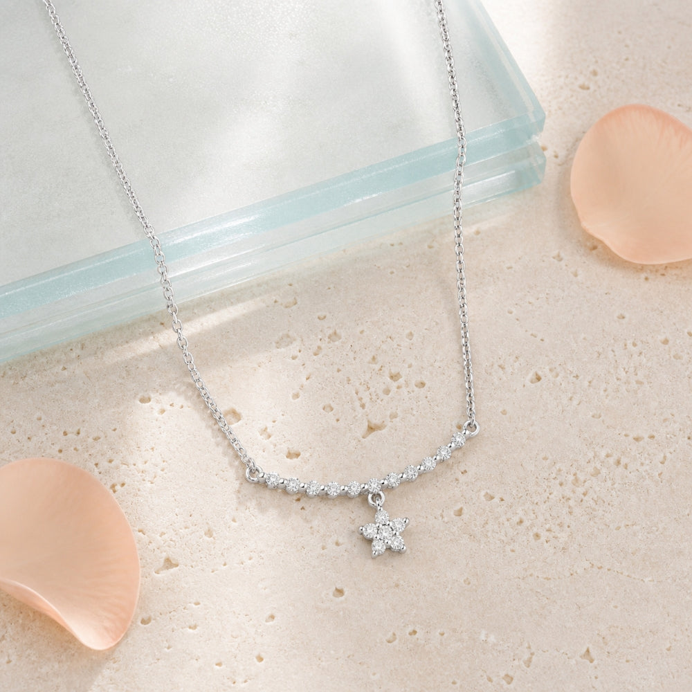 N1022 - 14K Gold Diamond Bar Necklace