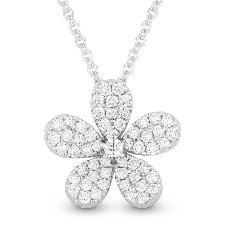 Beautiful Hand Crafted 14K White Gold White Diamond Milano Collection Pendant