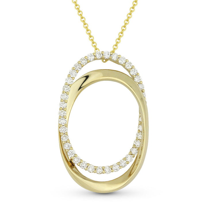 Beautiful Hand Crafted 14K Two Tone Gold White Diamond Milano Collection Pendant